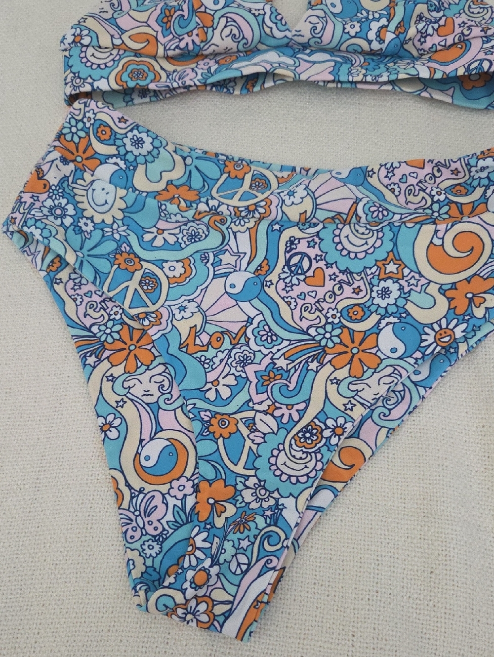 Kulani Kinis Blue Hippie High-Waist Bikini Set Size Small - Picture 4 of 8
